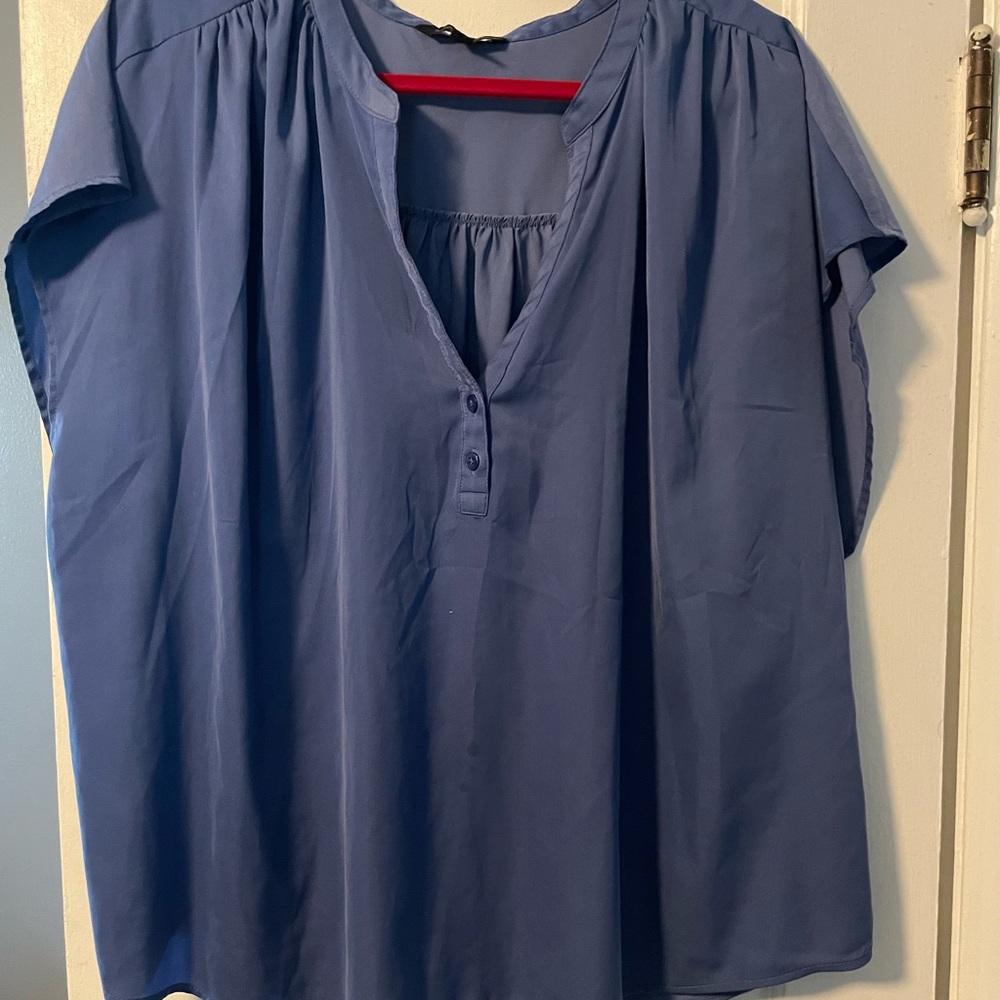 Banana Republic Blue Boxy Short Sleeve Blouse